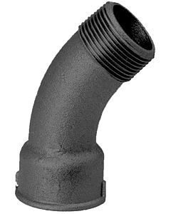 Hermann Schmidt Temperguss 40 elbow 14040050 DN 50, 2&quot;, 45°, IG/AG, black