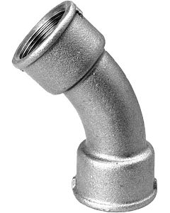 Hermann Schmidt Temperguss Bogen DN 15, 1/2", 45° Innengewinde, verzinkt