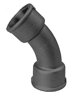 Hermann Schmidt Temperguss Bogen DN 20, 3/4" 45°, Innengewinde, schwarz