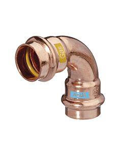 HS AQUAGAS V Bogen 22 x 22 mm 452002222 Kupfer, 90 Grad, I/I, Press Copper, Fitting für Gas und Wasser