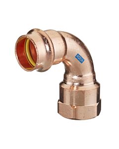 HS AQUAGAS V-bend 15 mm x 1/2 inch 4526015012 copper, 90 degrees, female thread, press-fit copper fitting for gas and water