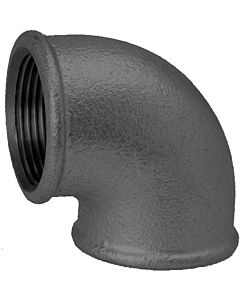 Hermann Schmidt Temperguss Winkel DN 10, 3/8" 90°, Innengewinde, schwarz