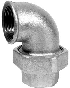 Raccord coudé Hermann Schmidt Temperguss DN 40, 2000 2000 /2&quot; joint conique, filetage intérieur, zingué