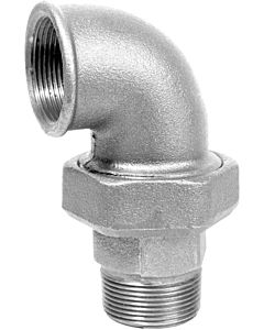 Raccord coudé Hermann Schmidt Temperguss DN 32, 2000 2000 /4&quot; galvanisé, joint conique, filetage intérieur/filetage extérieur