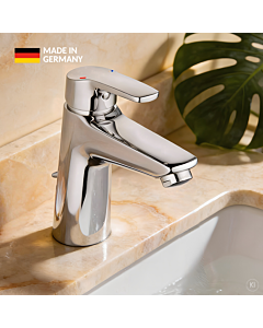CARLDIX basin mixer tap 02000010-00 110 mm projection, with waste fitting, chrome