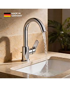 CARLDIX basin mixer tap 02000013-00 high spout, with waste fitting, chrome