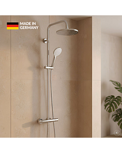 Système de douche CARLDIX avec thermostat 71000101-00, montage en surface, pommeau de douche 230 mm, chromé