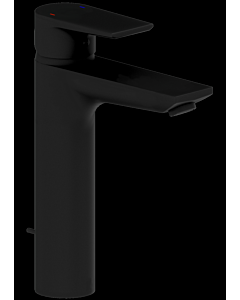 Heinrich Schulte alpha_400 Waschtischarmatur Z069003-00280 Ausladung 145mm, hoch, mit Ablaufgarnitur, mattschwarz