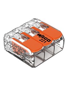 Wago 221-413 COMPACT connecting terminal block, max. 4 mm², 3 conductors