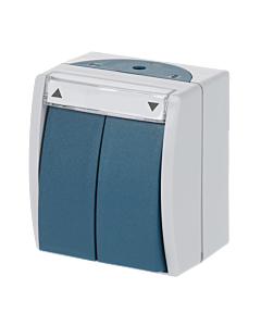 Busch Jaeger Jalousieschalter/-taster  2601/4 W-53 grau/blaugrün Ocean Aufputz