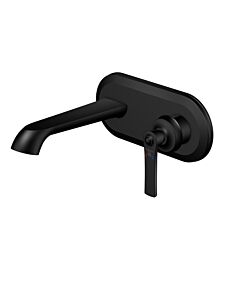 Steinberg série 350 mur mitigeur lavabo 35018543S projection 180 mm, noir mat