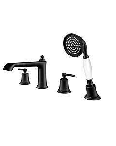 Steinberg Série 350 mitigeur de bain quatre trous 3502400S saillie 200 mm, noir mat