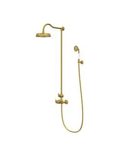 Steinberg Serie 350 Duschsystem 350272BG inklusive Thermostat, Kopfbrause und Handbrause, brushed gold