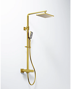 Steinberg Series 342 Shower Set 3422721 BG with exposed thermostatic mixer, rain/hand shower, Brushed Gold