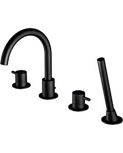 Steinberg Serie 100 4-hole bath mixer 1002400S projection 192mm, swiveling spout, matt black