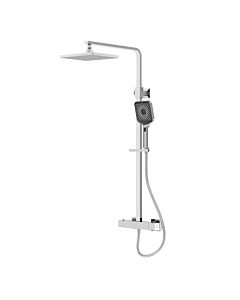 Steinberg Series 342 Shower Set 3422721 with exposed thermostatic mixer, rain/hand shower, chrome