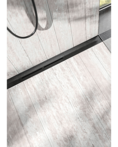 Caniveau de douche TECE, profilé 671621, 1600 mm, largeur 55 mm, acier inoxydable brossé, noir