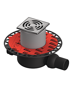 TECEdrainpoint S 122 Ablaufset Norm 3601202 100x100mm, DN50, Universalflansch, Edelstahlrahmen