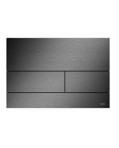 TECEsquare II plaque de déclenchement WC en métal 9240846 chrome brossé noir (avec anti-traces de doigts)
