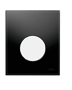 TECEloop Urinal Betätigungsplatte 9242654 Glas schwarz, Taste weiß