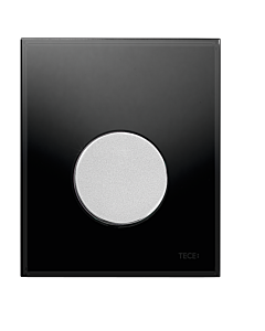 TECEloop Urinal Betätigungsplatte 9242655 Glas schwarz, Taste chrom matt