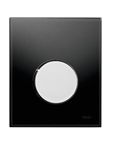 TECEloop Urinal Betätigungsplatte 9242656 Glas schwarz, Taste chrom glänzend