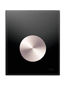 TECEloop Urinal Betätigungsplatte 9242663 Glas schwarz, Taste Edelstahl rundgebürstet