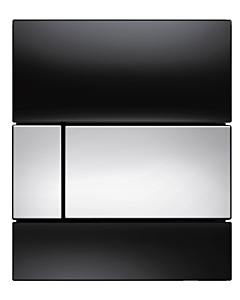 TECEsquare Urinal Betätigungsplatte 9242807 Glas schwarz, Tasten chrom glänzend