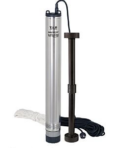 Pompe de puits TIP - pompe pour puits profonds en acier inoxydable avec commande automatique, 5 400 l/h, 5,3 bar, 53 m, résistante au sable, BigWell 90-53 AUT 30084