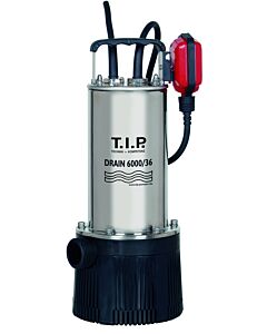 Pompe submersible à pression TIP - acier inoxydable, 6 000 l/h, hauteur de refoulement 34 m, jusqu&#39;à 4 arroseurs, pour citerne/baril de pluie, Drain 6000/36 30136