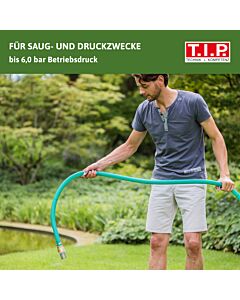 TIP suction hose, brass, 7 m, up to 6 bar, with coarse filter, for garden pumps and domestic waterworks, 30907