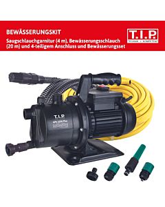 T.I.P. Gartenpumpe mit Bewässerungsset - 3.200 l/h, 42 m Förderhöhe, inkl. 20 m Schlauch, Saugschlauch, GPS 3200 Plus 30172