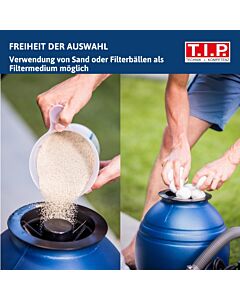 T.I.P. Sandfilteranlage - Pool-Filterset mit Vorfilter, 30 m³ Becken,  10.000 l/h, 4-Wege-Ventil, SPF 250 F, 30308