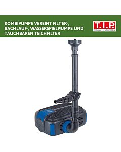 TIP Pompe de bassin 4 en 1 - pour bassin de 8 500 l, 3 500 l/h, Filter /ruisseau/fontaine, WPF 3500 S, 30427