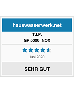 T.I.P. Gartenpumpe - Edelstahl, 5.000 l/h, 45 m Förderhöhe, 1.200 W, Jet-System, Überlastschutz, GP 5000 INOX, 31372