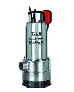 T.I.P. Schmutzwasser Tauchpumpe - Edelstahl, 20.000l/h, Flachabsaugend,  8m Förderhöhe, 30mm Korngröße, MAXIMA 350IPX DUO 30274