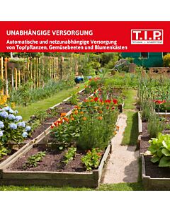 T.I.P. Solar Bewässerungssystem - Automatisch, 36 l/h, 3 m Förderhöhe, Komplettset, inkl. 10 m Schlauch, SBS 36, 30338