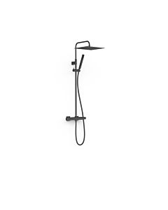 Tres Over Wall shower system 19039307NM with surface-mounted thermostat, matt black