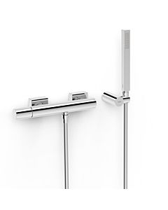 Tres Project-tres Robinet de douche 21116701 apparent, avec ensemble de douche, douchette stick, chromé