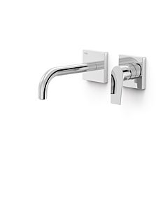 Tres Project-tres Fertigset Waschtisch-Wandarmatur 21130021 Unterputz, 180mm Auslauf, chrom