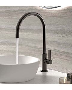Tres Project-tres wash basin mixer 21190401NM side lever, round spout, without waste set, matt black