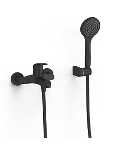 Tres Base Plus Wannenarmatur 21617010NM mit Wannen-Brause-Set, schwarz matt