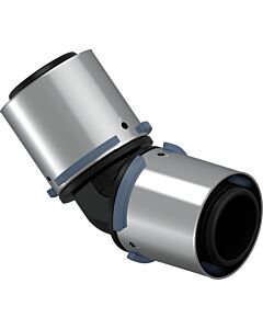 Angle de sertissage composite Uponor S-Press PLUS 1046388 45°, PPSU, 40 x 40 mm