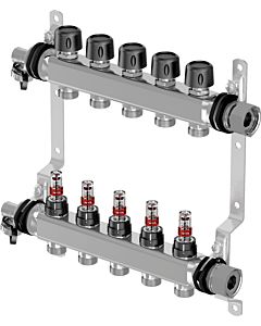 Distributeur de circuit de chauffage Uponor Vario S 1086544 en acier inoxydable, FM 8 x 3/4 Eurocone, en tant que distributeur complet