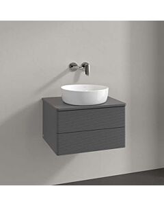 Meuble vasque Villeroy &amp; Boch Antao K18150GK 60 x 36 x 50 cm, percé pour robinetterie, plan vasque couleur : laque anthracite mate
