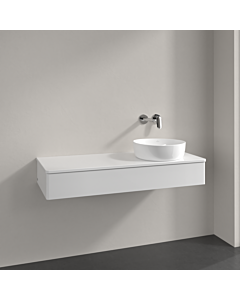 Villeroy und Boch Antao Waschtisch-Unterschrank K12050GF 120x19x50cm, Hahnloch, Waschbeckenplattenfarbe Lack, glossy white lacquer
