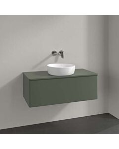 Villeroy und Boch Antao Waschtisch-Unterschrank L31010HL mit Beleuchtung, 1 Auszug, 1000 x 360 x 500 mm, Front ohne Struktur, Leaf Green Matt Lacquer / Leaf Green Matt Lacquer