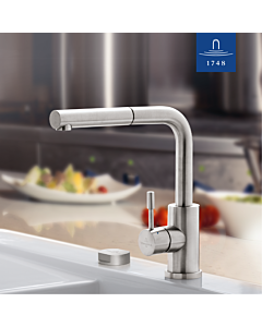 Villeroy und Boch Steel Shower Küchenarmatur 969701LC 11 l/min, ausziehbar, Edelstahl massiv