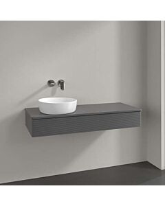 Villeroy &amp; Boch Antao vanity unit K11150GK 120x19x50cm, tap hole, washbasin top color: anthracite matt lacquer