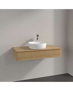 Villeroy und Boch Antao Waschtisch-Unterschrank L09051HN mit Beleuchtung, 1 Auszug, 1000 x 190 x 500 mm, Front ohne Struktur, Honey Oak / Honey Oak